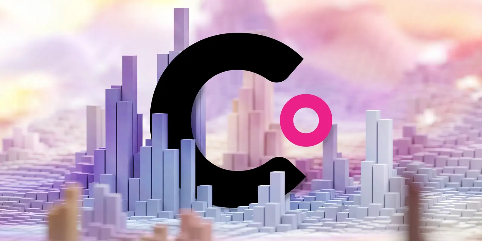 Black Clear Digital “C” logo on an abstract background representing the “Behind the Build: DataStax Website Redesign” video article.