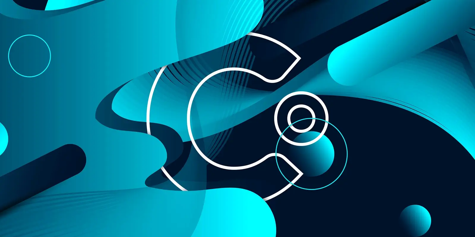 Outline Clear Digital “C” logo on an abstract background representing TealBook’s B2B website redesign and brand refresh.