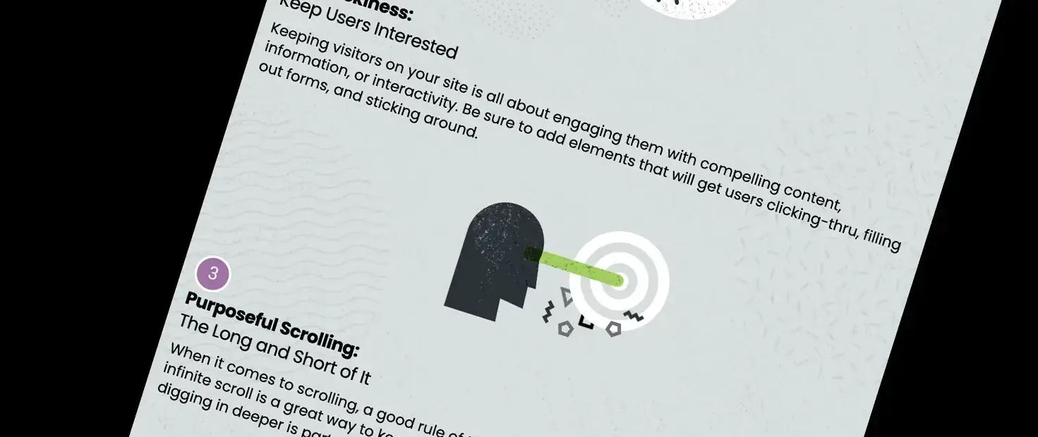 Infographic by Clear Digital illustrating six basic web page design principles for B2B websites