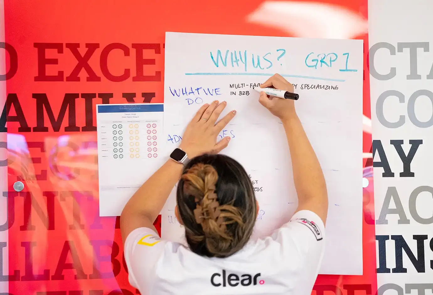 Clear Digital designer working on strategy and UX/UI design to create impactful digital experiences.