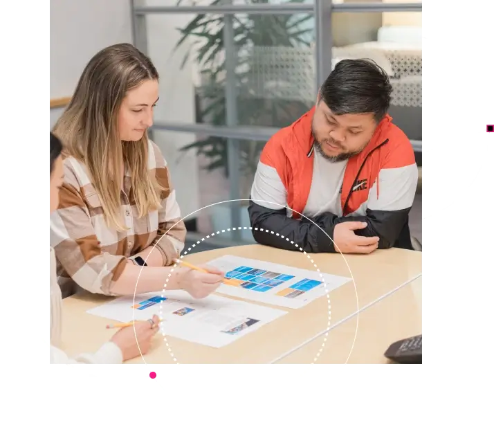 Clear Digital team collaborating on B2B creative content services, including content development, campaign creative, and collateral design.