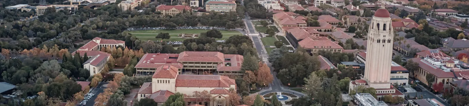 Aerial view of a community nonprofit organization campus with buildings and green spaces