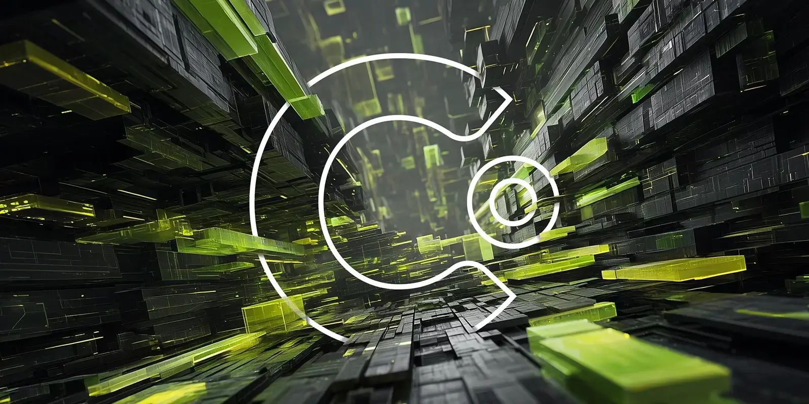 Clear Digital logo overlaid on abstract 3D digital infrastructure representing global brand consistency systems